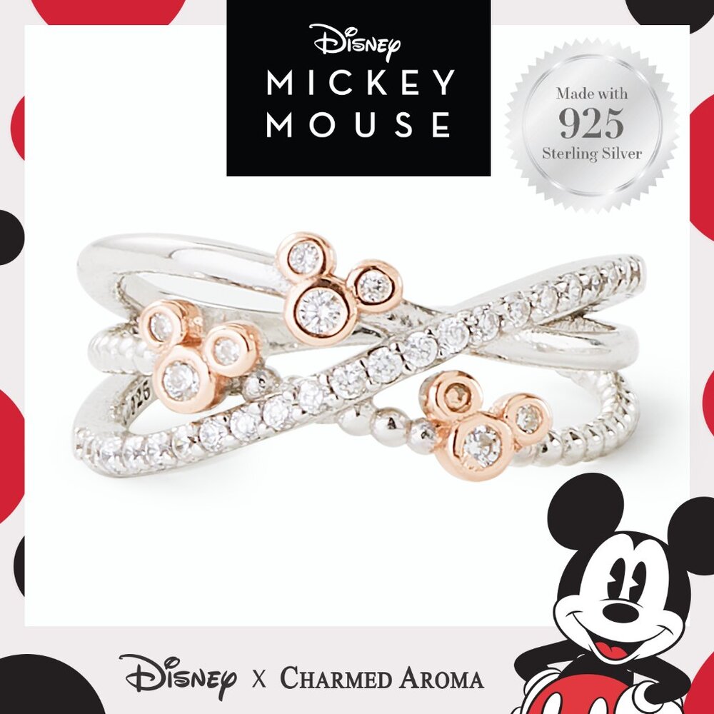 Disney Mickey Mouse ring, 925 Sterling Silver Charmed Aroma